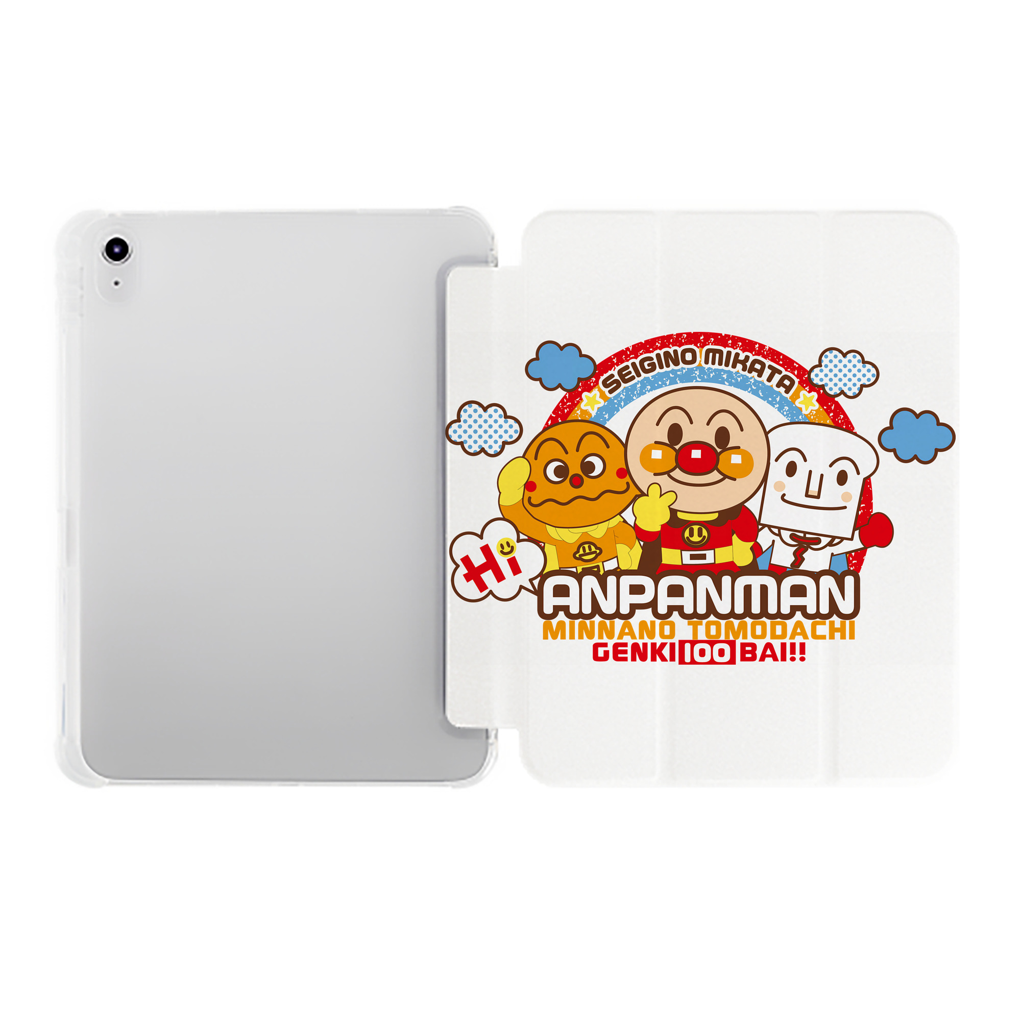 （画像用） アンパンマン Anpanman IPad ケース ペン収納付き 三つ折りスタンド PUレザー×シリコン 対応機種9.5/10.5/10.9インチ